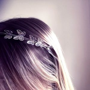 Silver butterfly headband